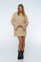 Cozy Cable-Knit Sweater Dress