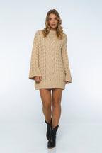 Cozy Cable-Knit Sweater Dress