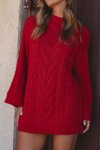 Cozy Cable-Knit Sweater Dress