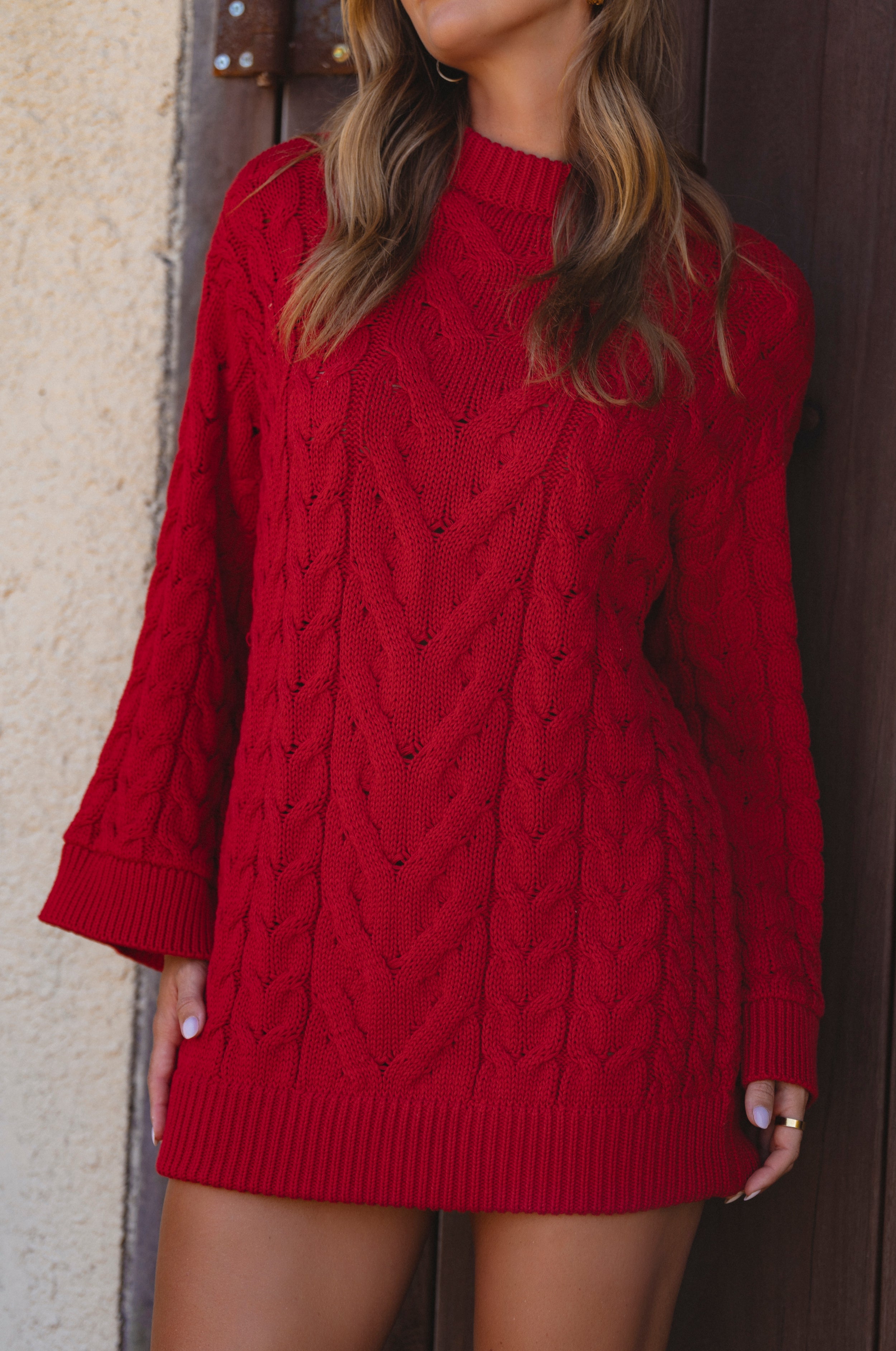 Cozy Cable-Knit Sweater Dress
