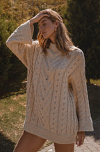 Cozy Cable-Knit Sweater Dress
