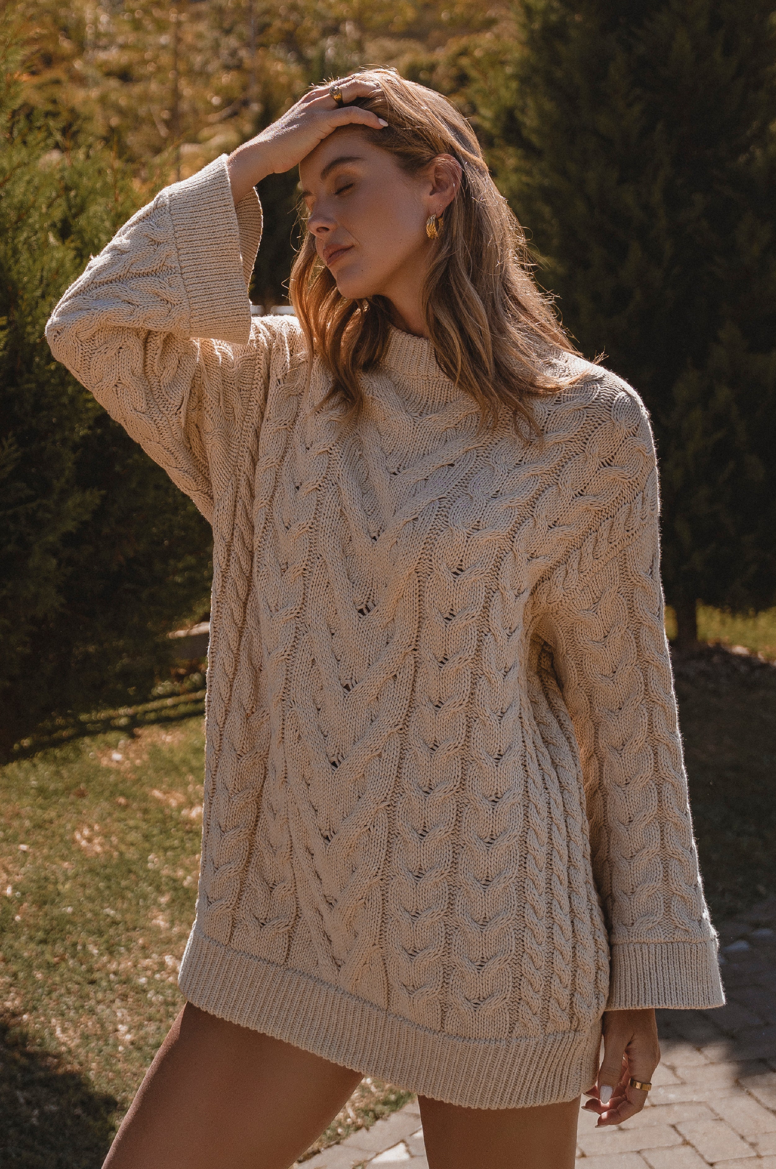 Cozy Cable-Knit Sweater Dress