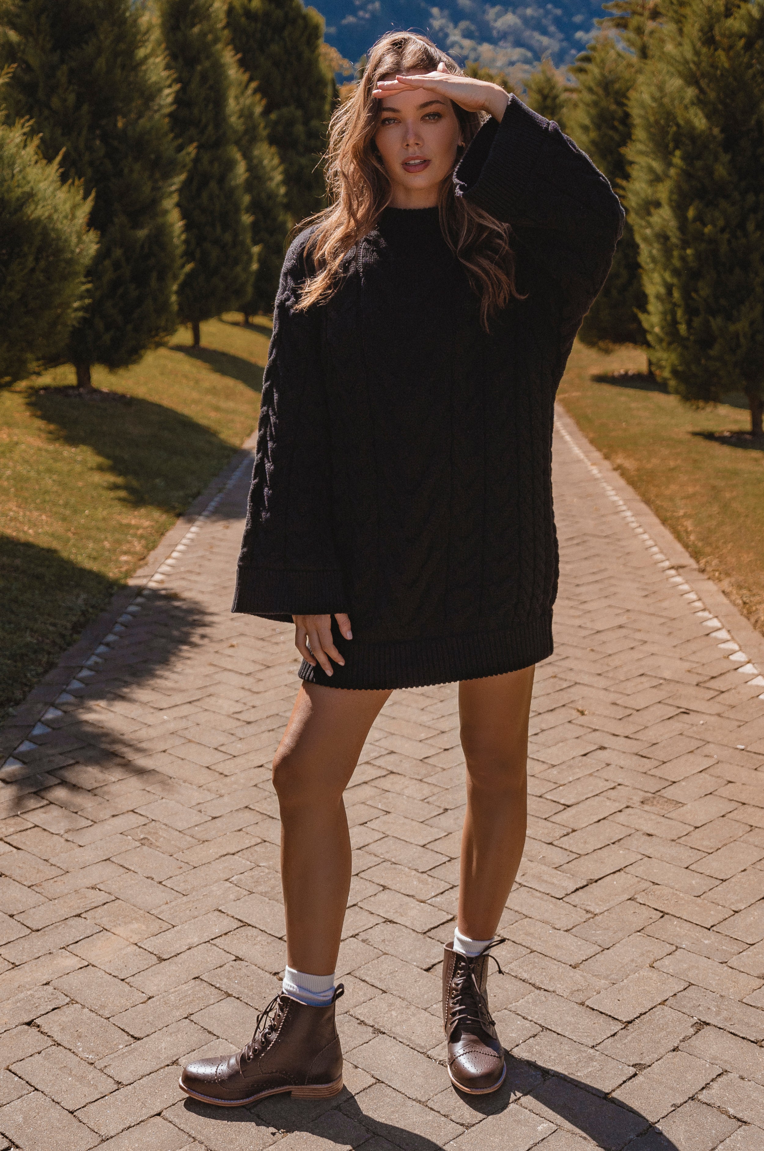Cozy Cable-Knit Sweater Dress