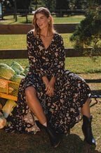 Flamenco Boho Wrap Maxi Dress