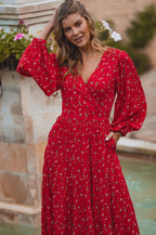 Flamenco Boho Wrap Maxi Dress