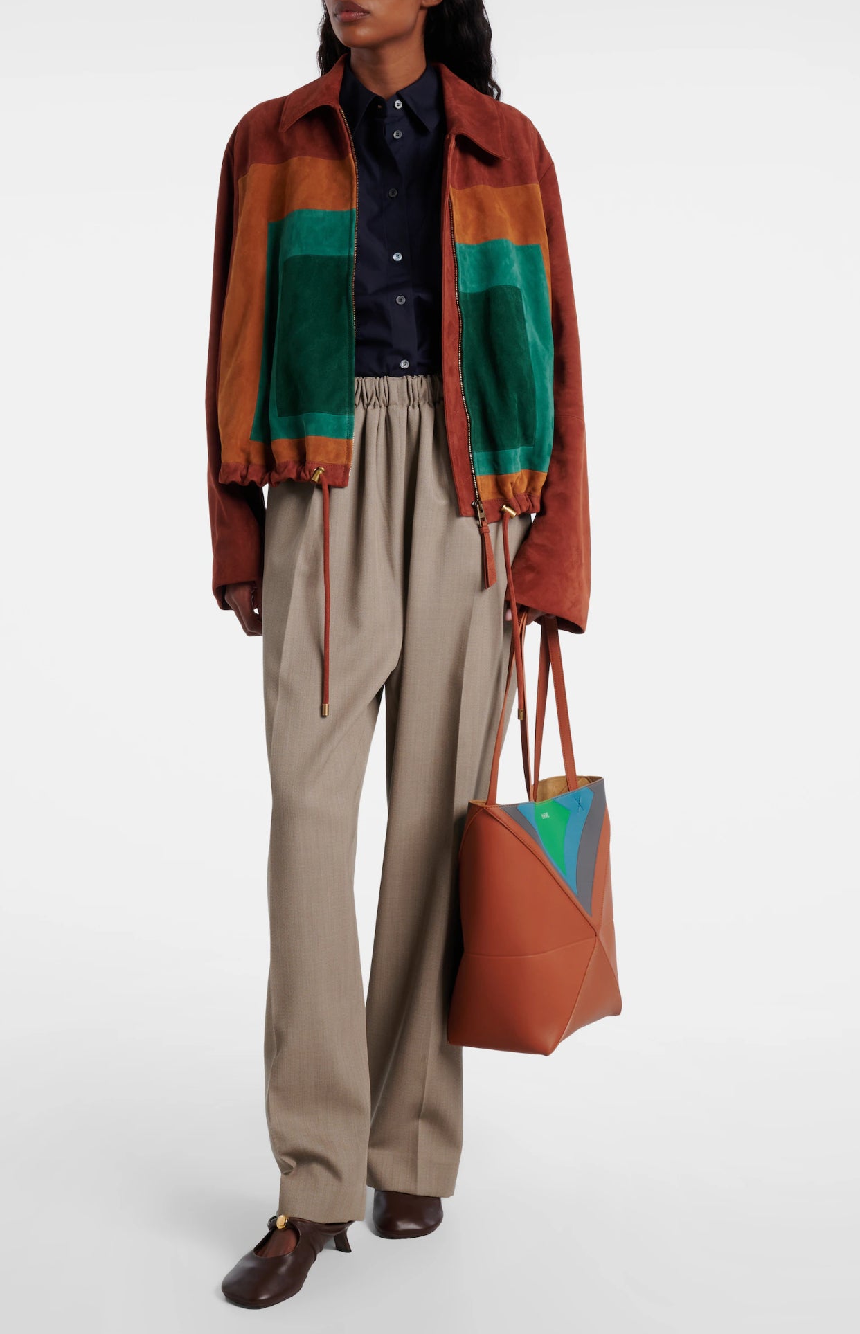 LOEWE
x Albers Puzzle Fold Medium leather tote bag