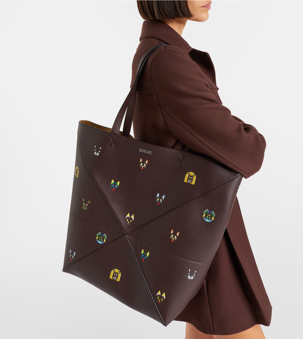 LOEWE
x Louis Wain Puzzle Fold Cats leather tote bag