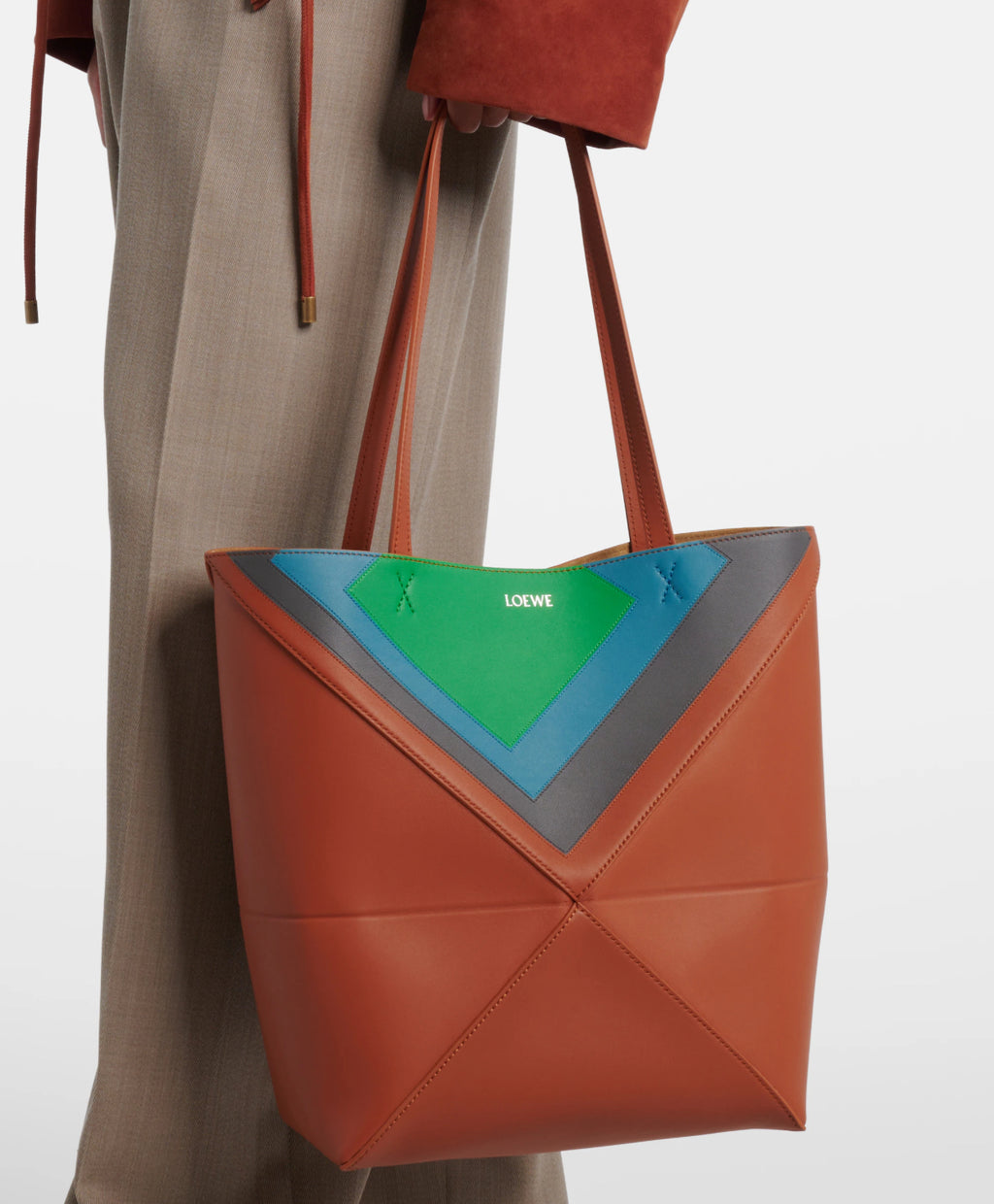 LOEWE
x Albers Puzzle Fold Medium leather tote bag