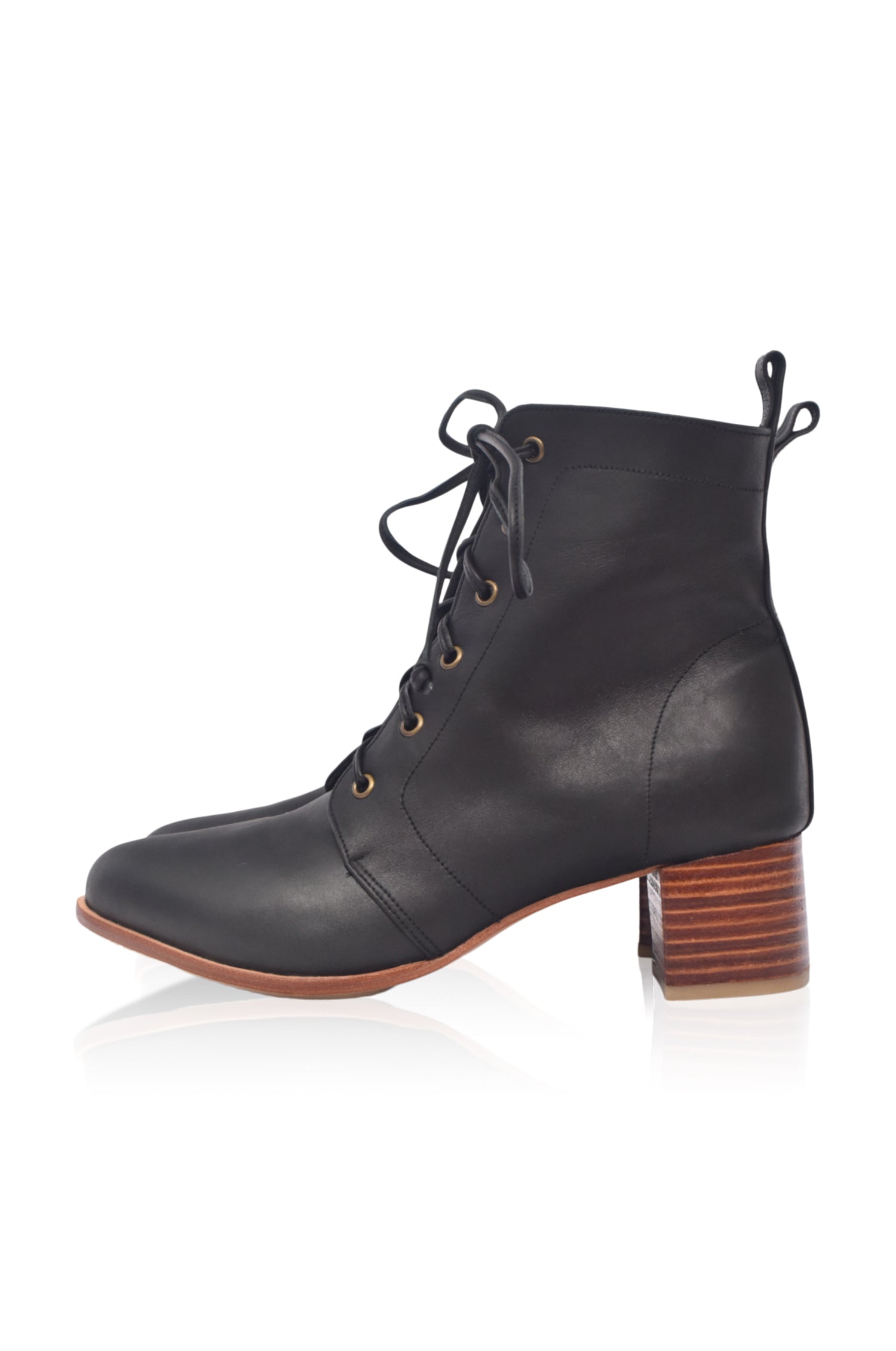 Giselle Leather Heel 5 cm Booties (Sz. 12.5)-1