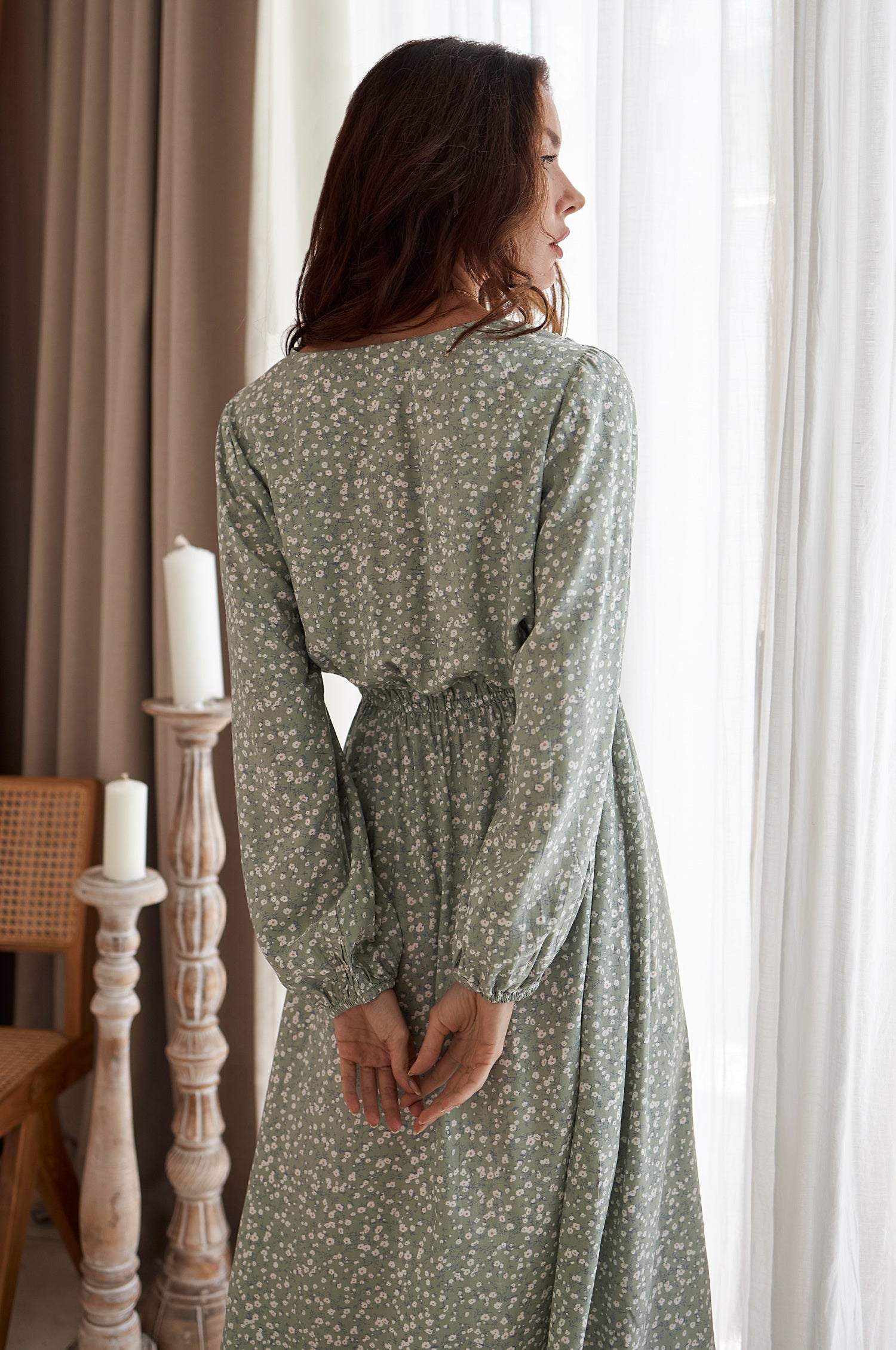 Greta Long Sleeve Midi Dress (Sale)