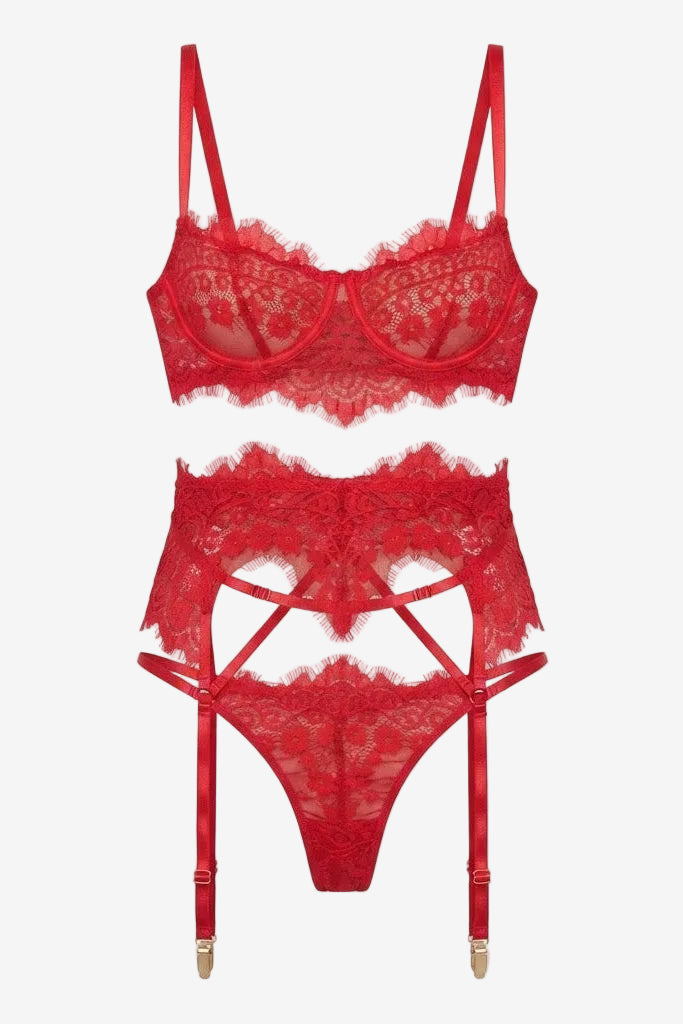 3-Piece Romanesa Bra and G-String Set - S/M/L/XL