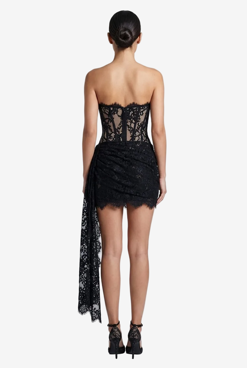 Corset Floral Lace Mini Dress