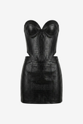 Noira Bandage Black Metallic Mini Skirt Set