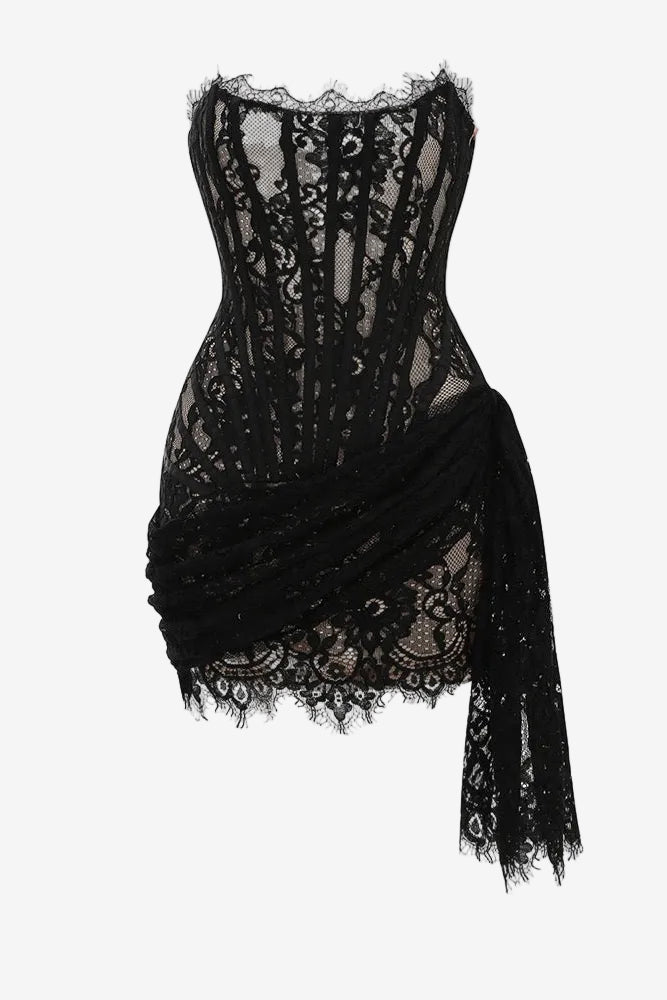 Corset Floral Lace Mini Dress