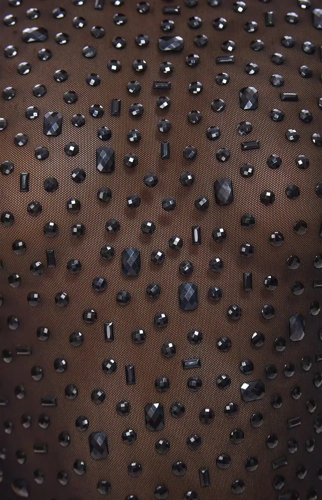 Mone Embellished Black Crystal Maxi Dress