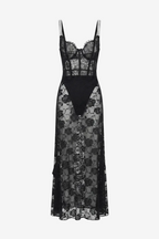 Serna Assymetrical Guipure Lace Skirt