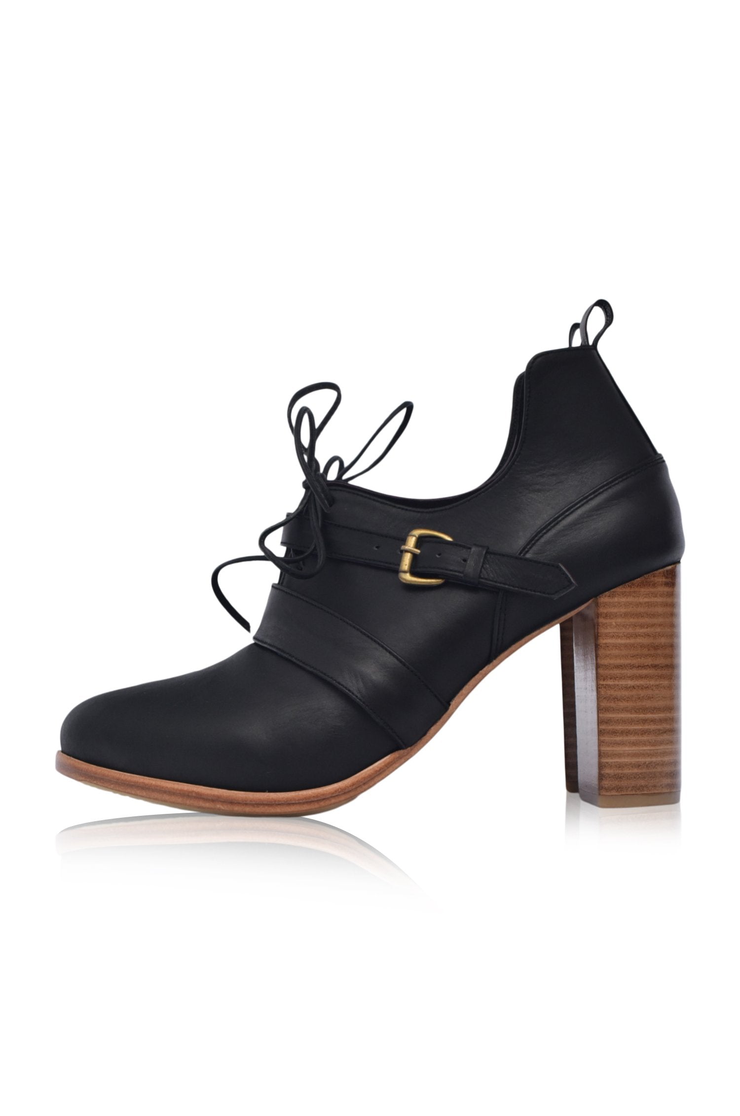Josephine Lace up Leather Heels-5