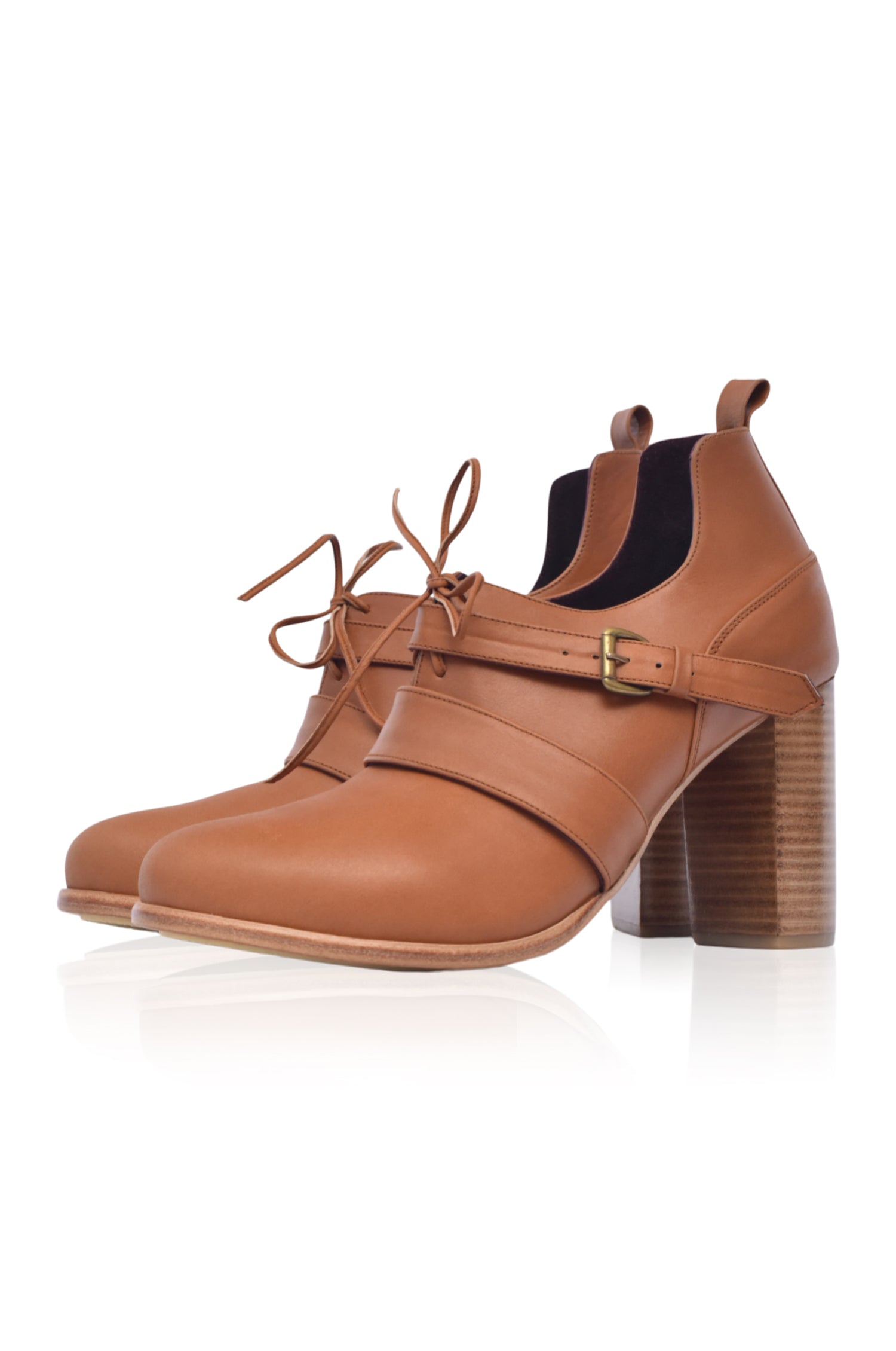 Josephine Lace up Leather Heels-2