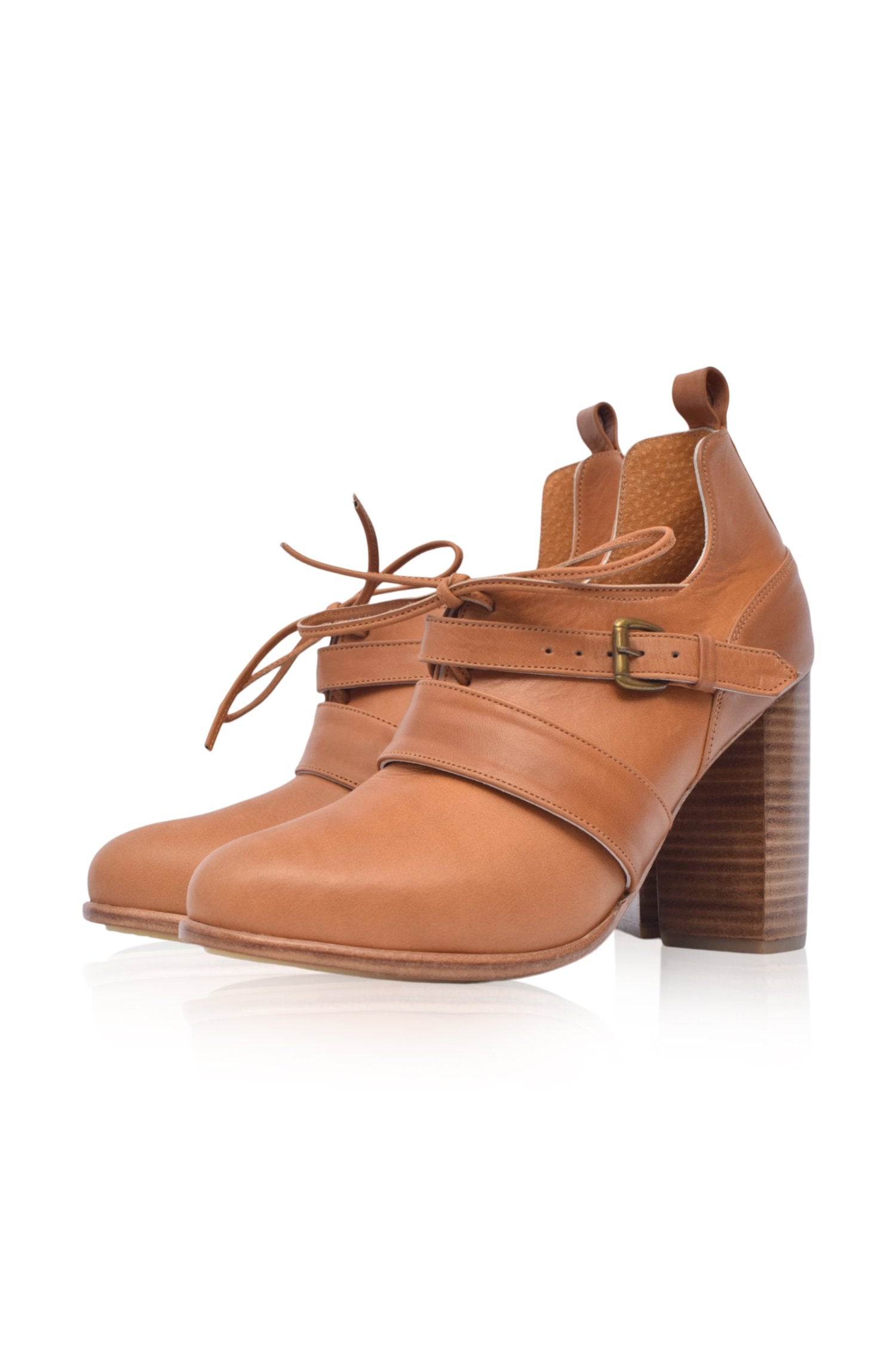 Josephine Lace up Leather Heels-4