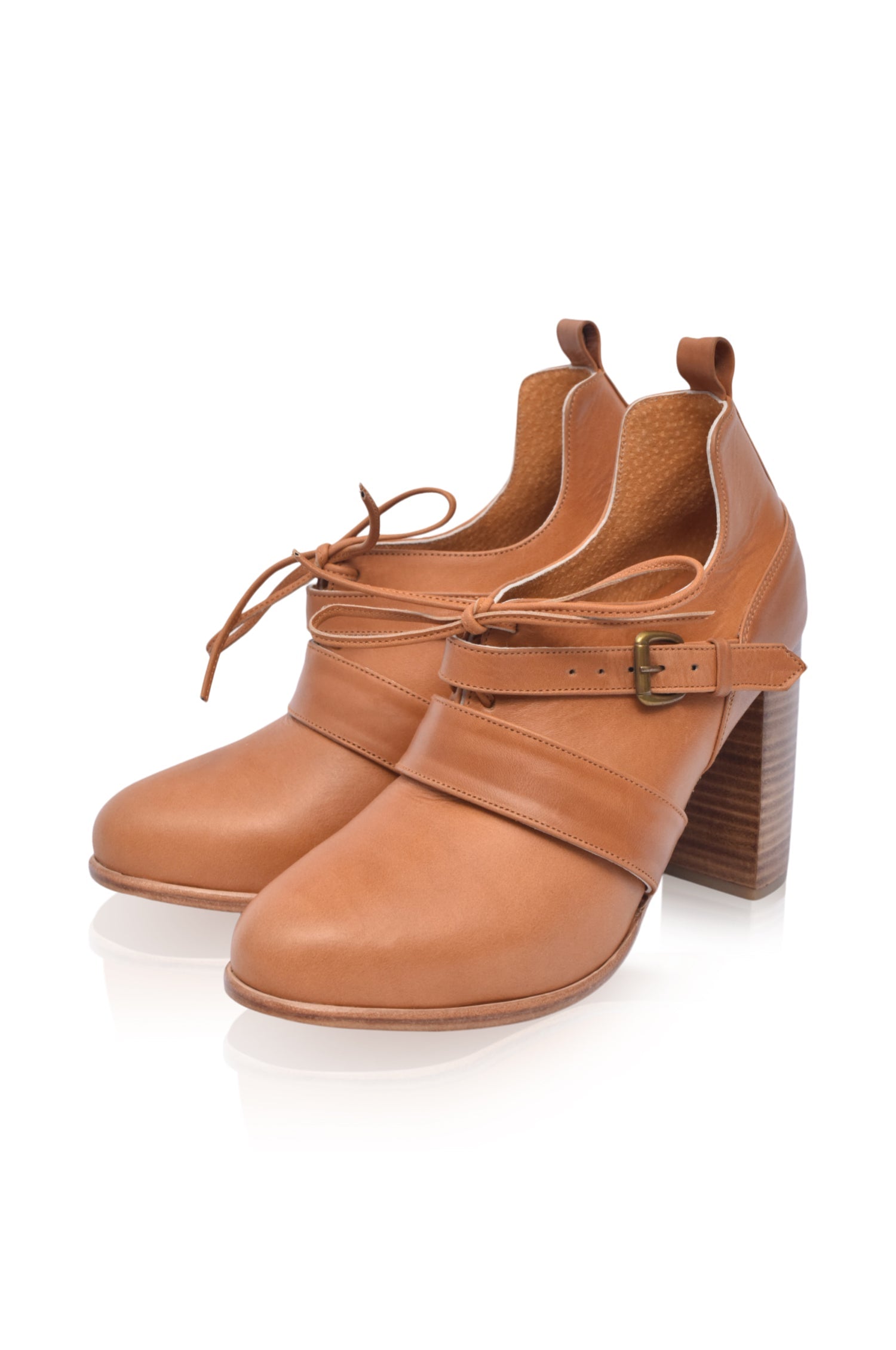 Josephine Lace up Leather Heels-2