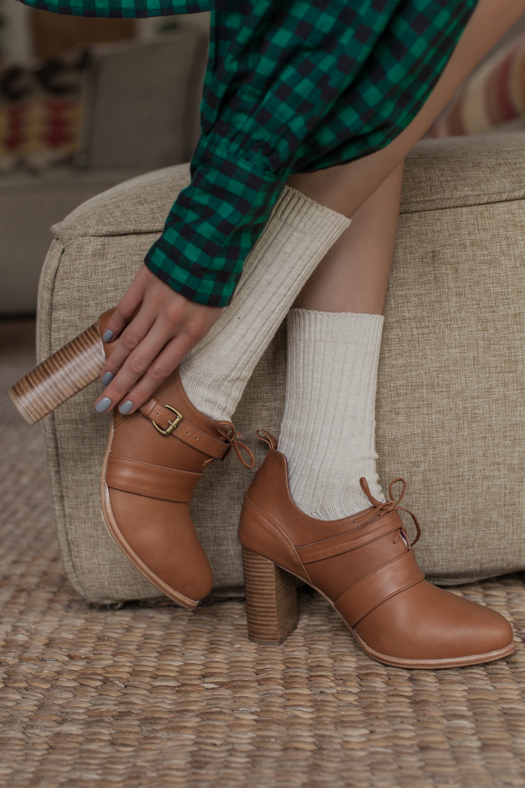 Josephine Lace up Leather Heels-0