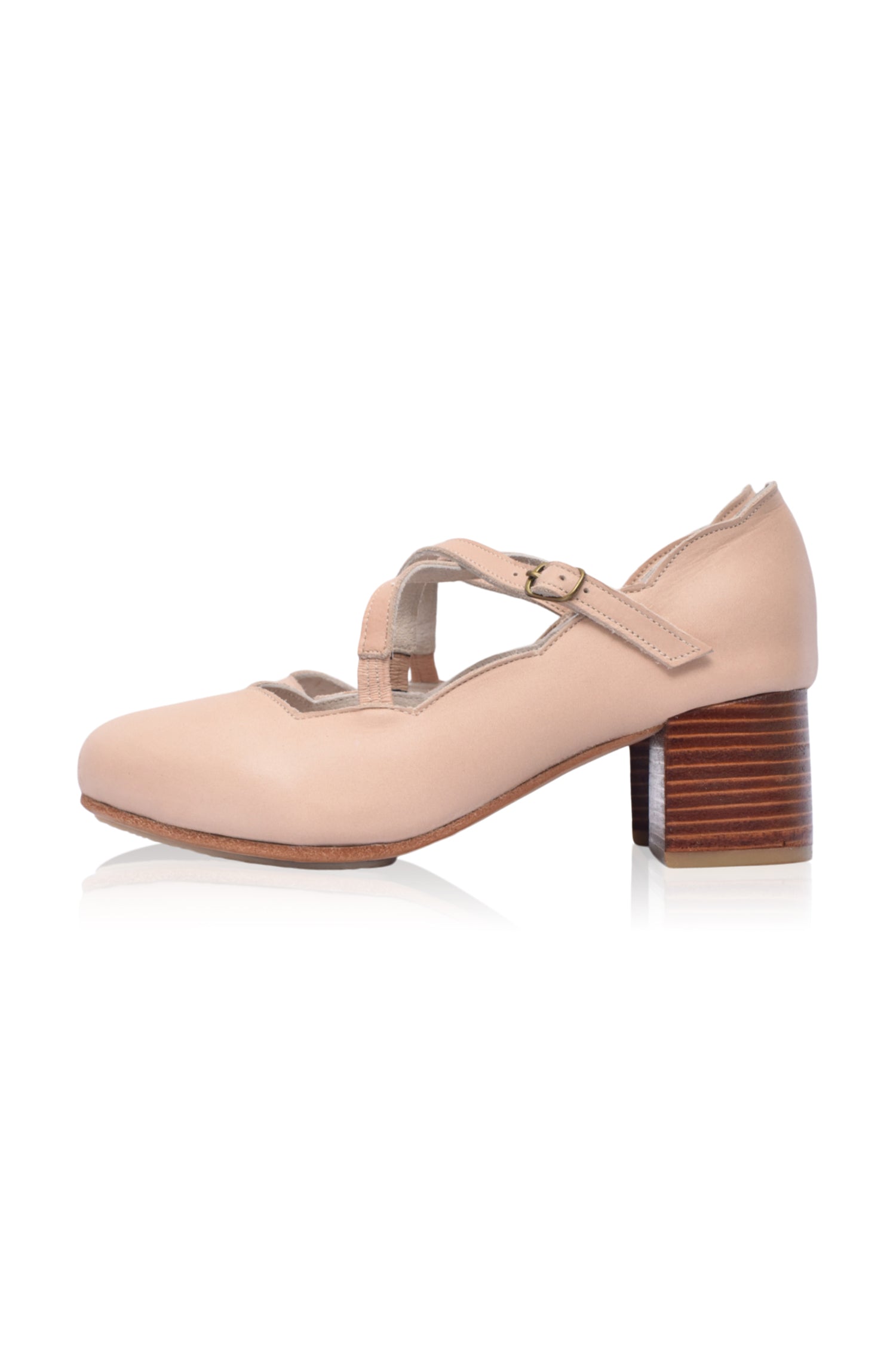 Lotus Criss Cross Leather Heels-6