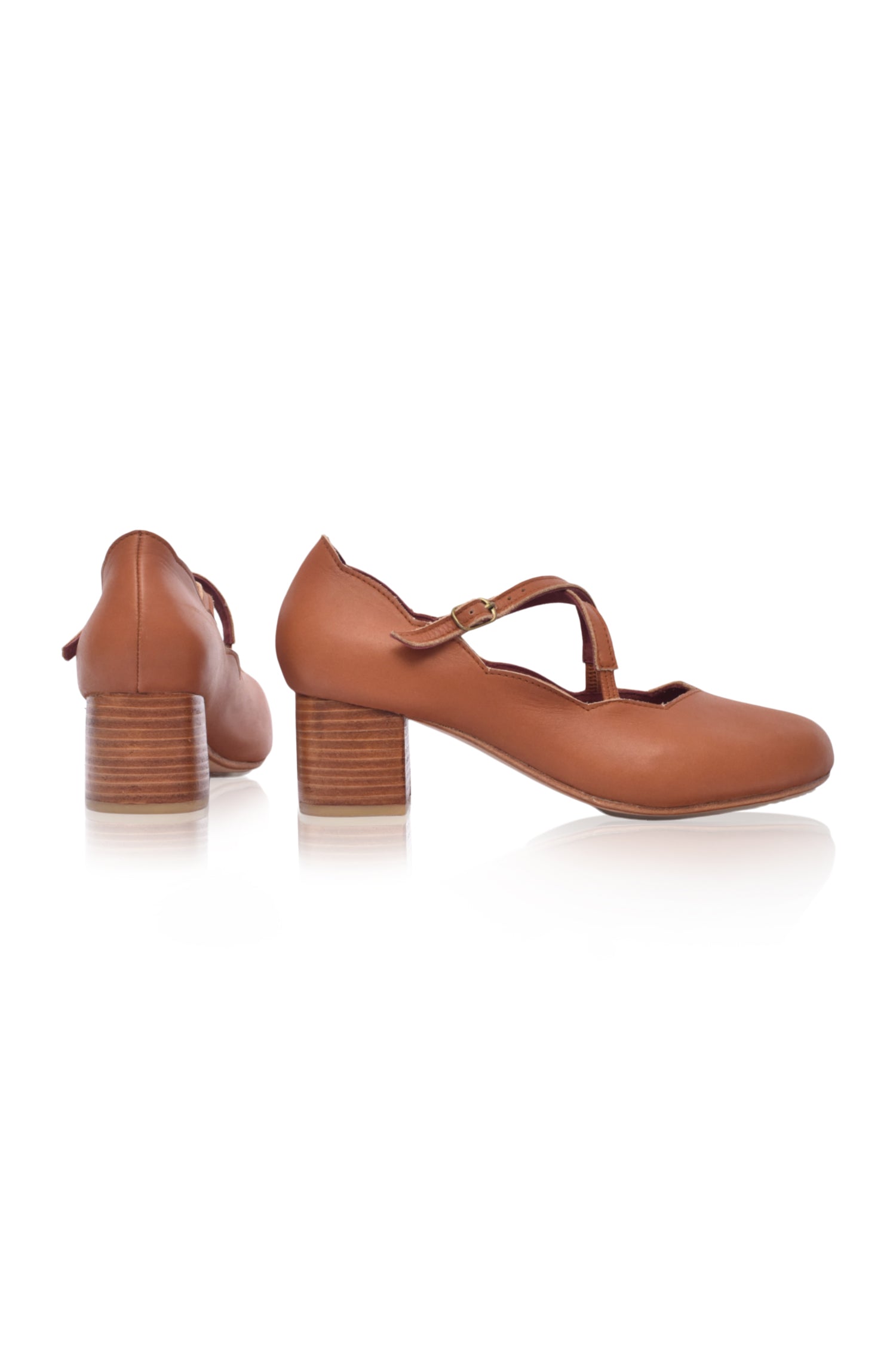 Lotus Criss Cross Leather Heels-3