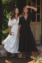 Lucienne Smocked Linen Maxi Dress