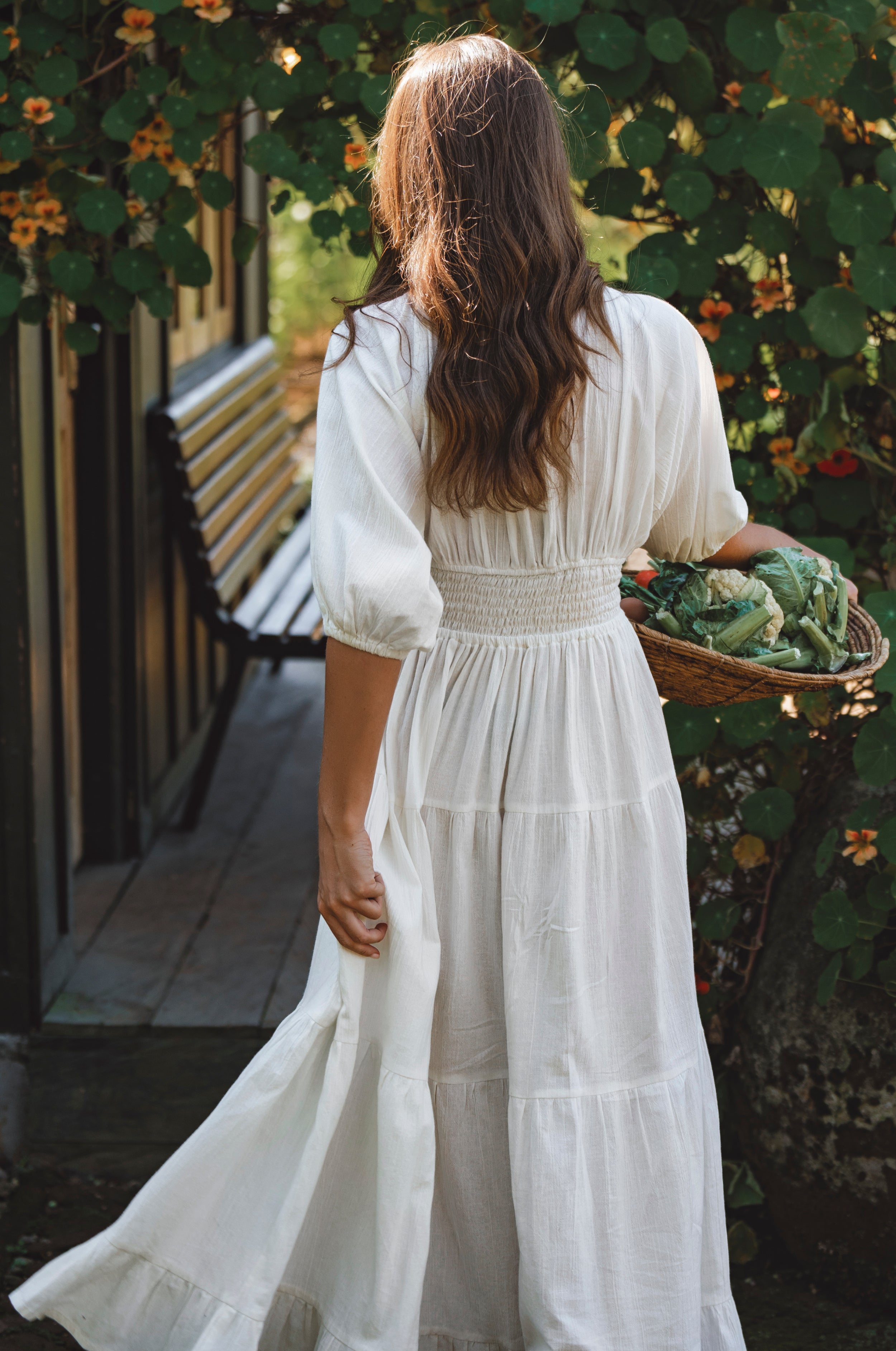 Lucienne Smocked Linen Maxi Dress