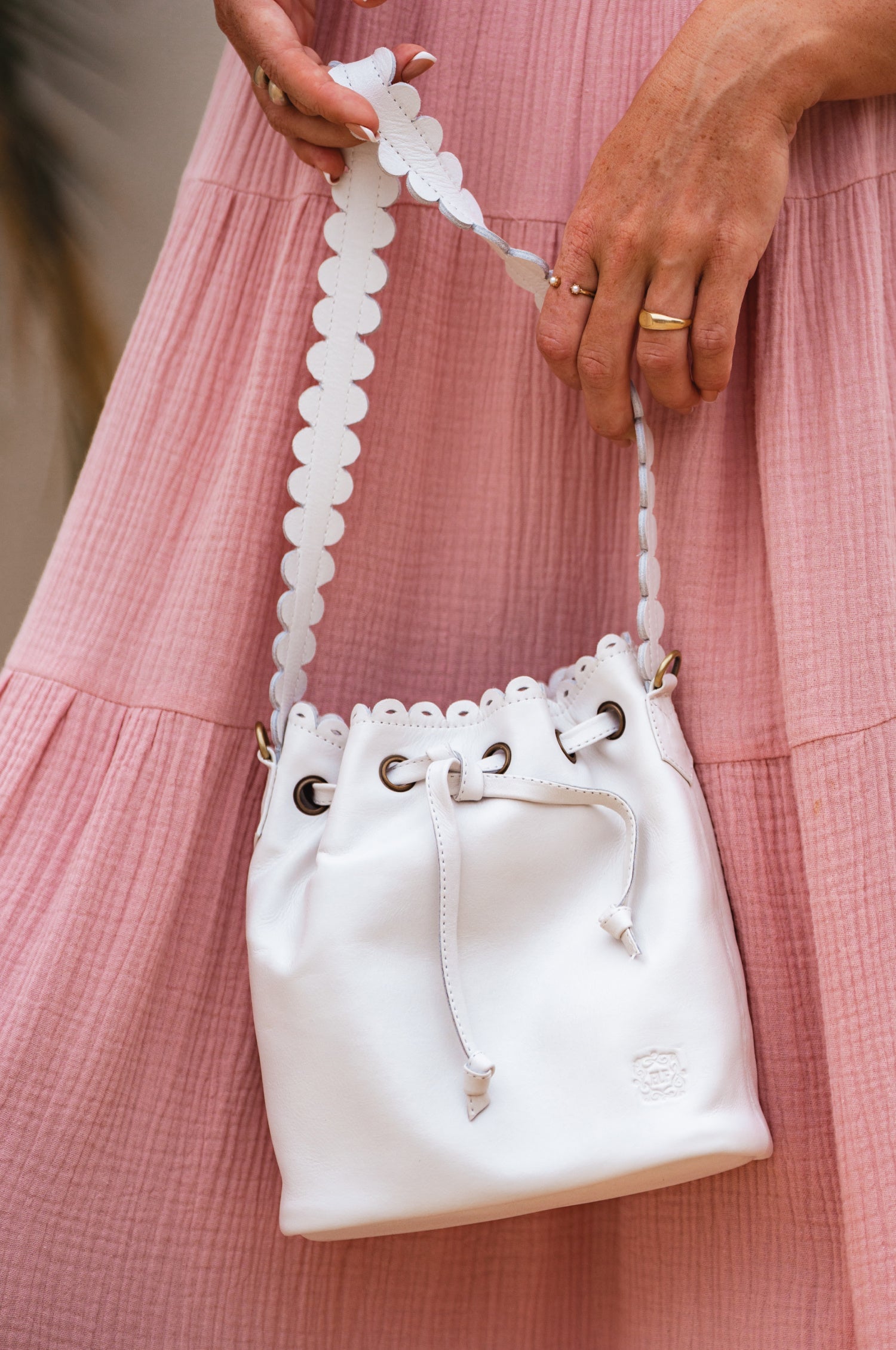 Luisa Scalloped Bucket Bag-0