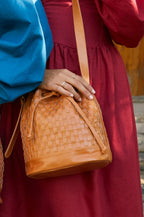 Margo Woven Drawstring Bag-0