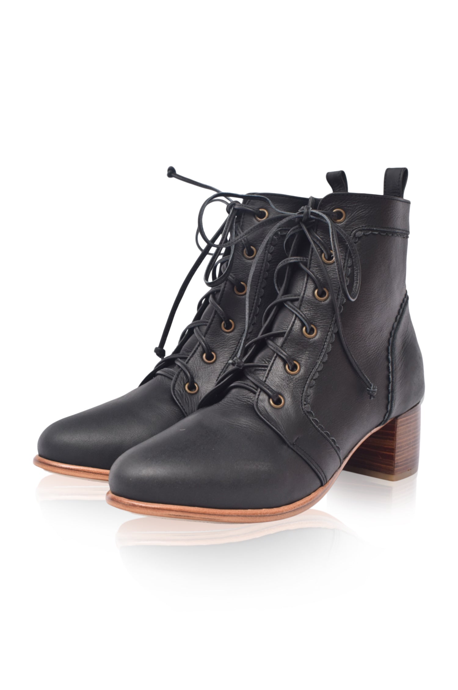 Mon Reve Leather Ankle Booties-2