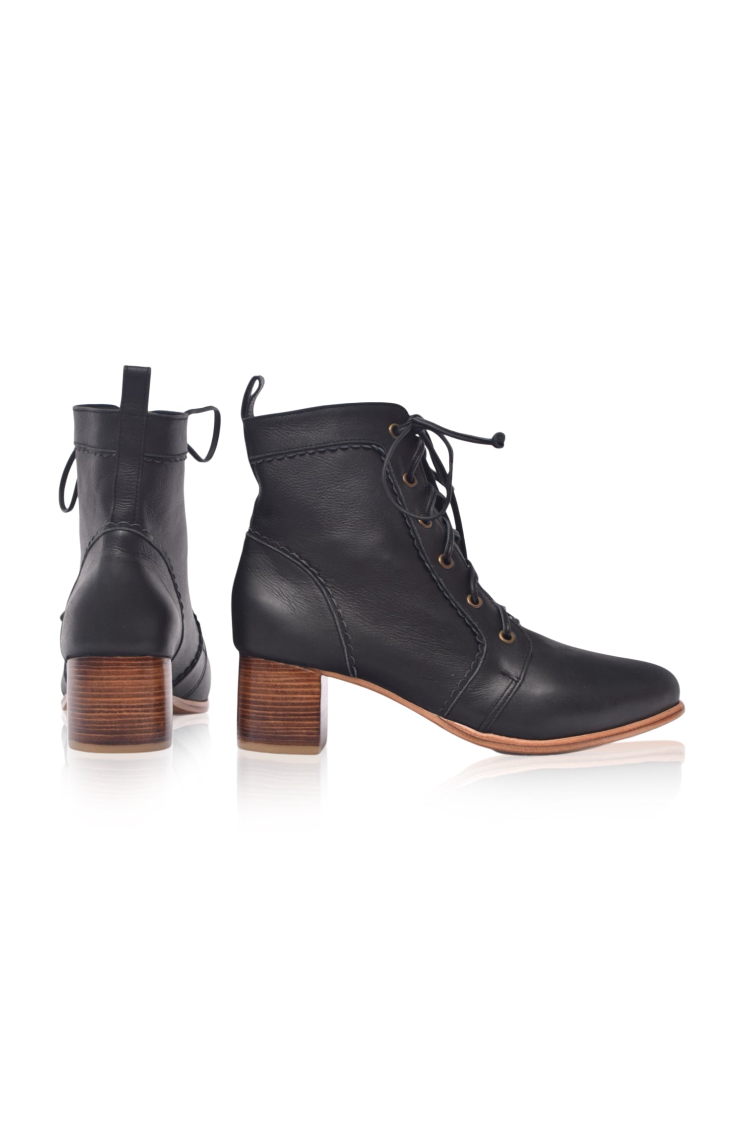 Mon Reve Leather Ankle Booties-3