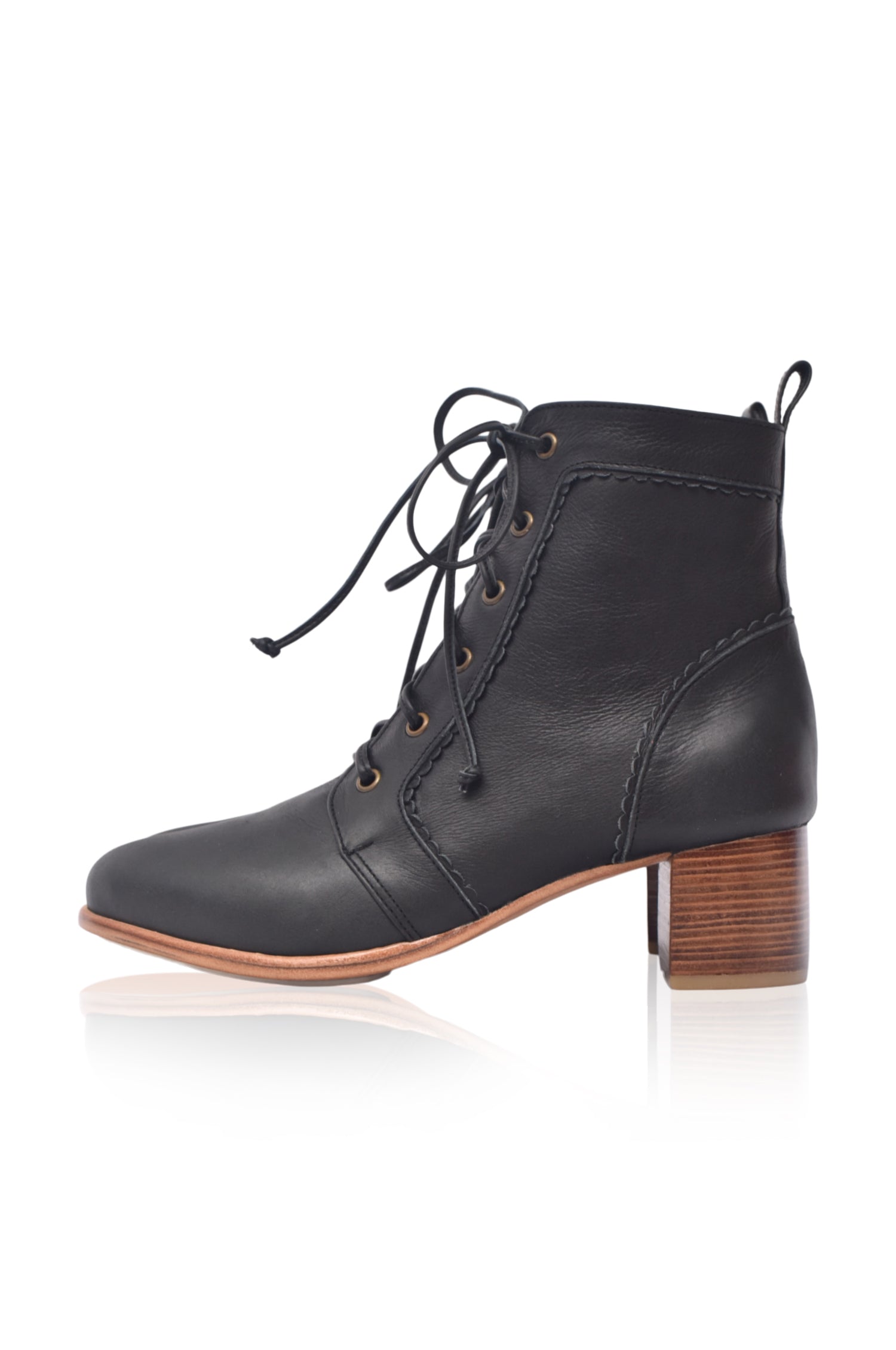 Mon Reve Leather Ankle Booties-1