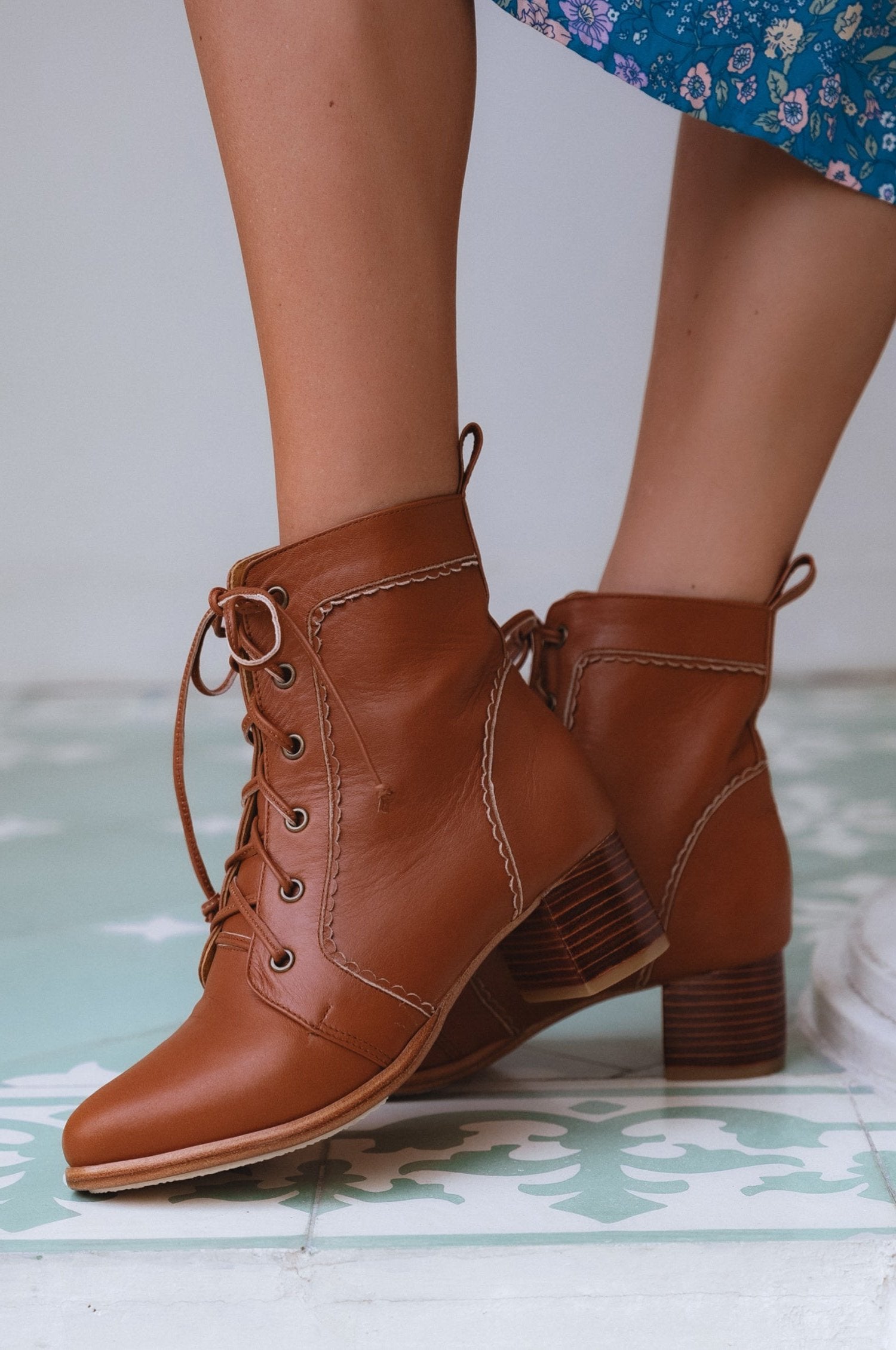Mon Reve Leather Ankle Booties (Sz. 12.5)