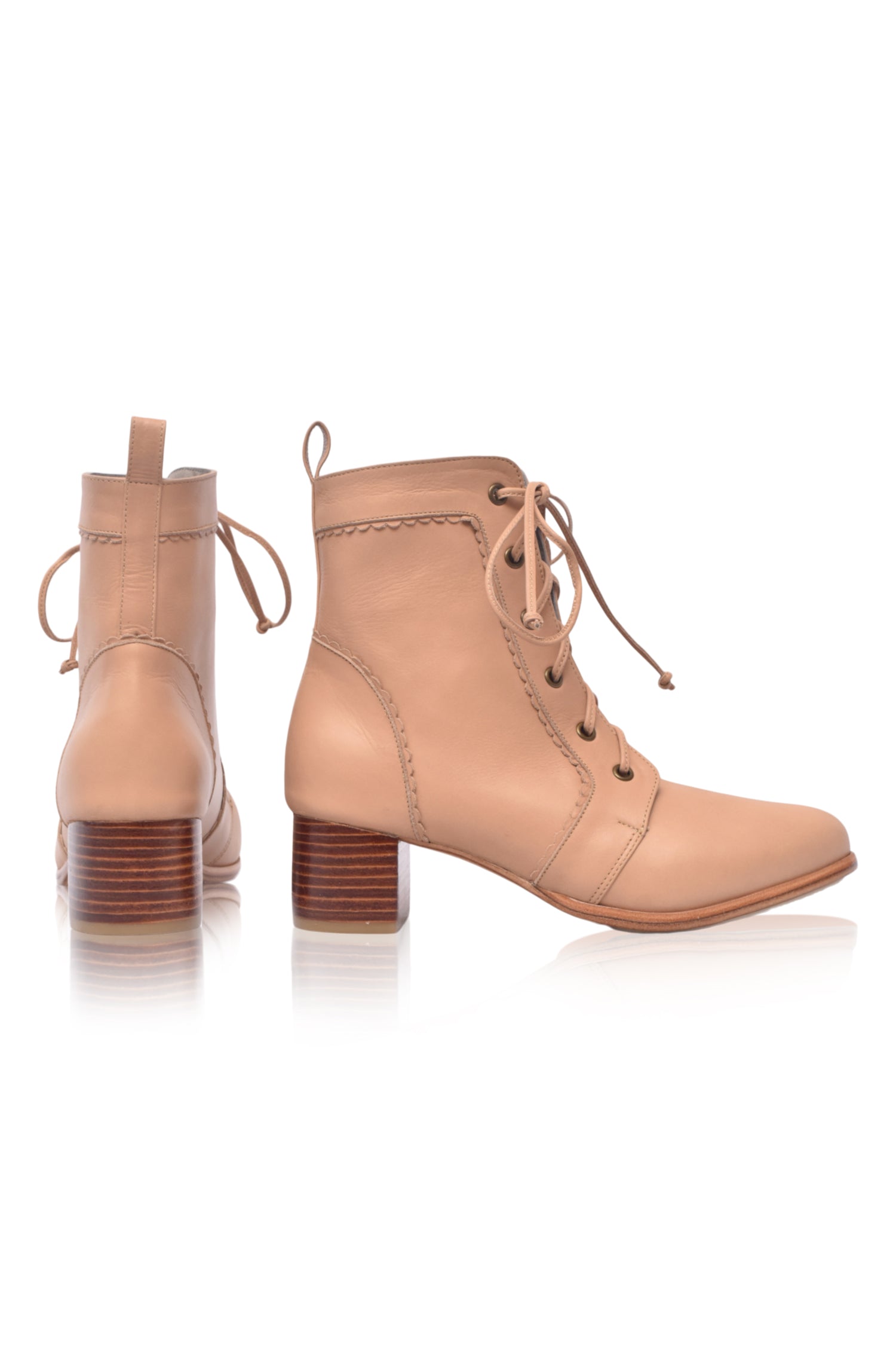 Mon Reve Leather Ankle Booties-4