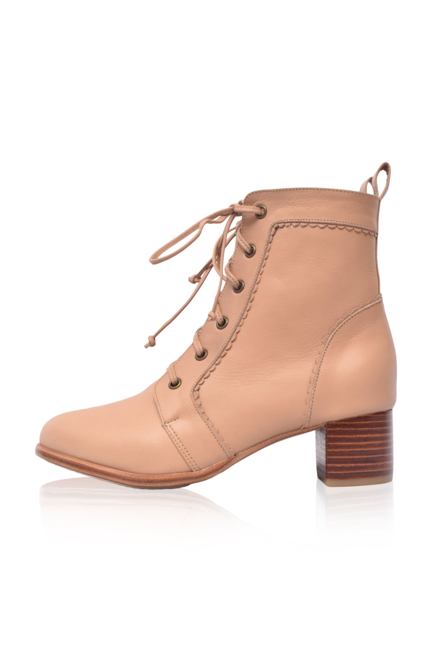 Mon Reve Leather Ankle Booties-4