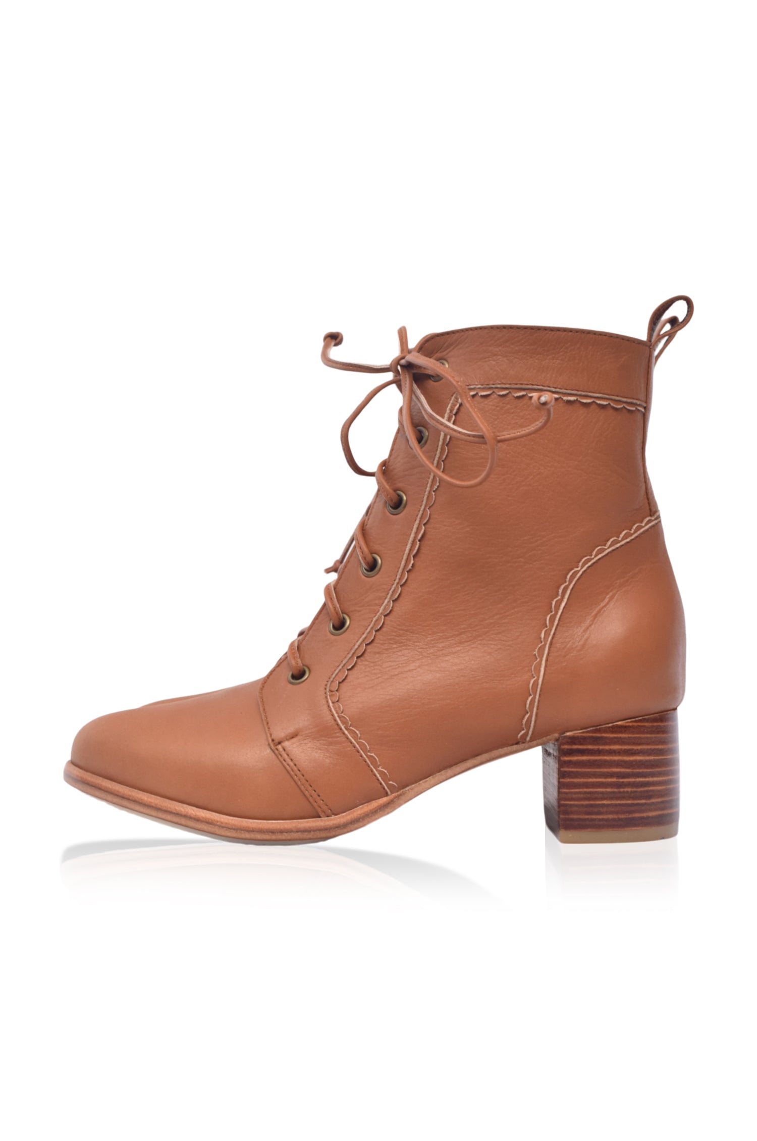 Mon Reve Leather Ankle Booties-5