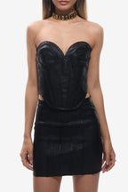 Noira Bandage Black Metallic Mini Skirt Set