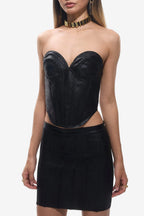 Noira Bandage Black Metallic Mini Skirt Set
