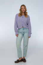 Parisse Cropped Knitted Cardigan
