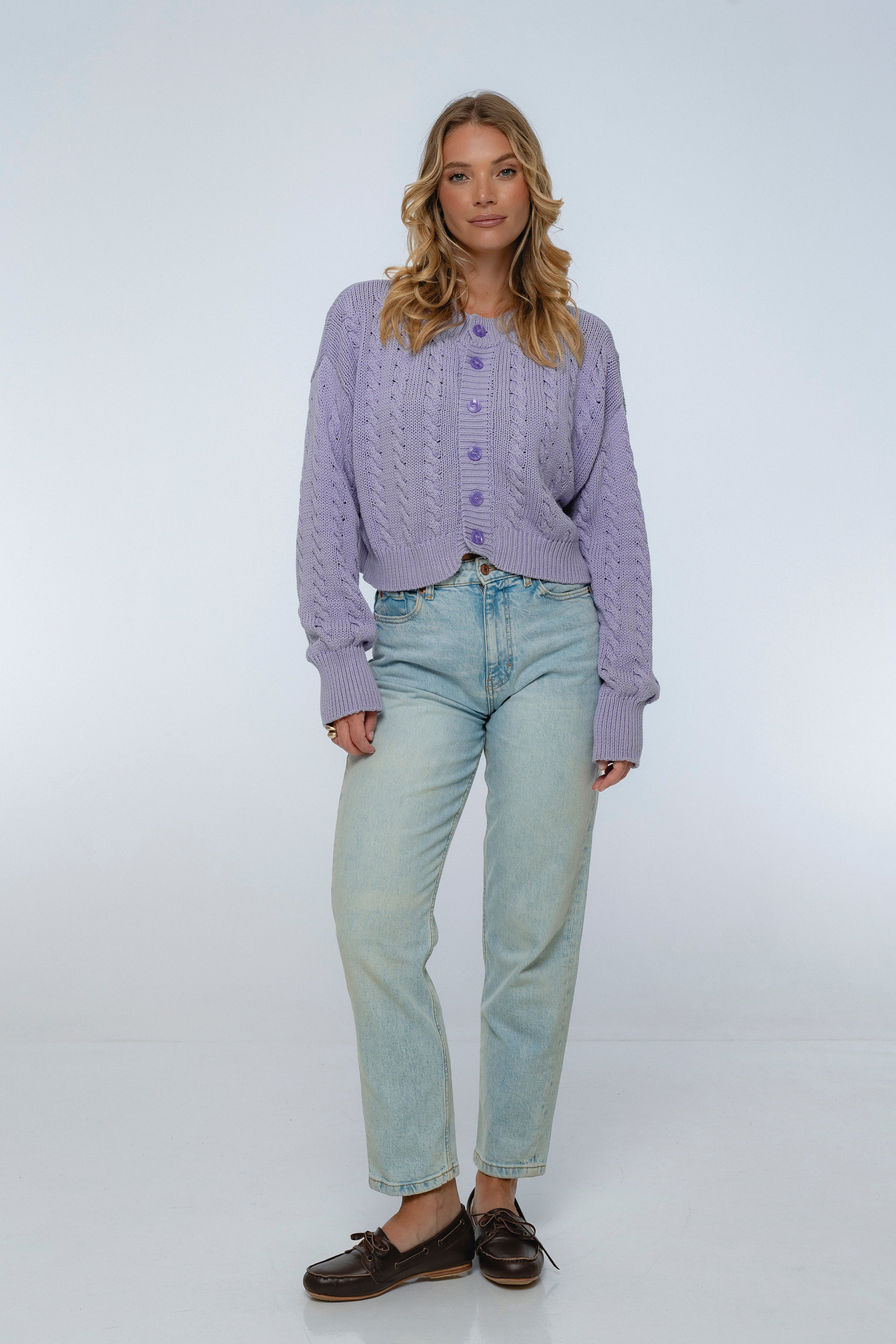 Parisse Cropped Knitted Cardigan