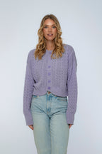 Parisse Cropped Knitted Cardigan
