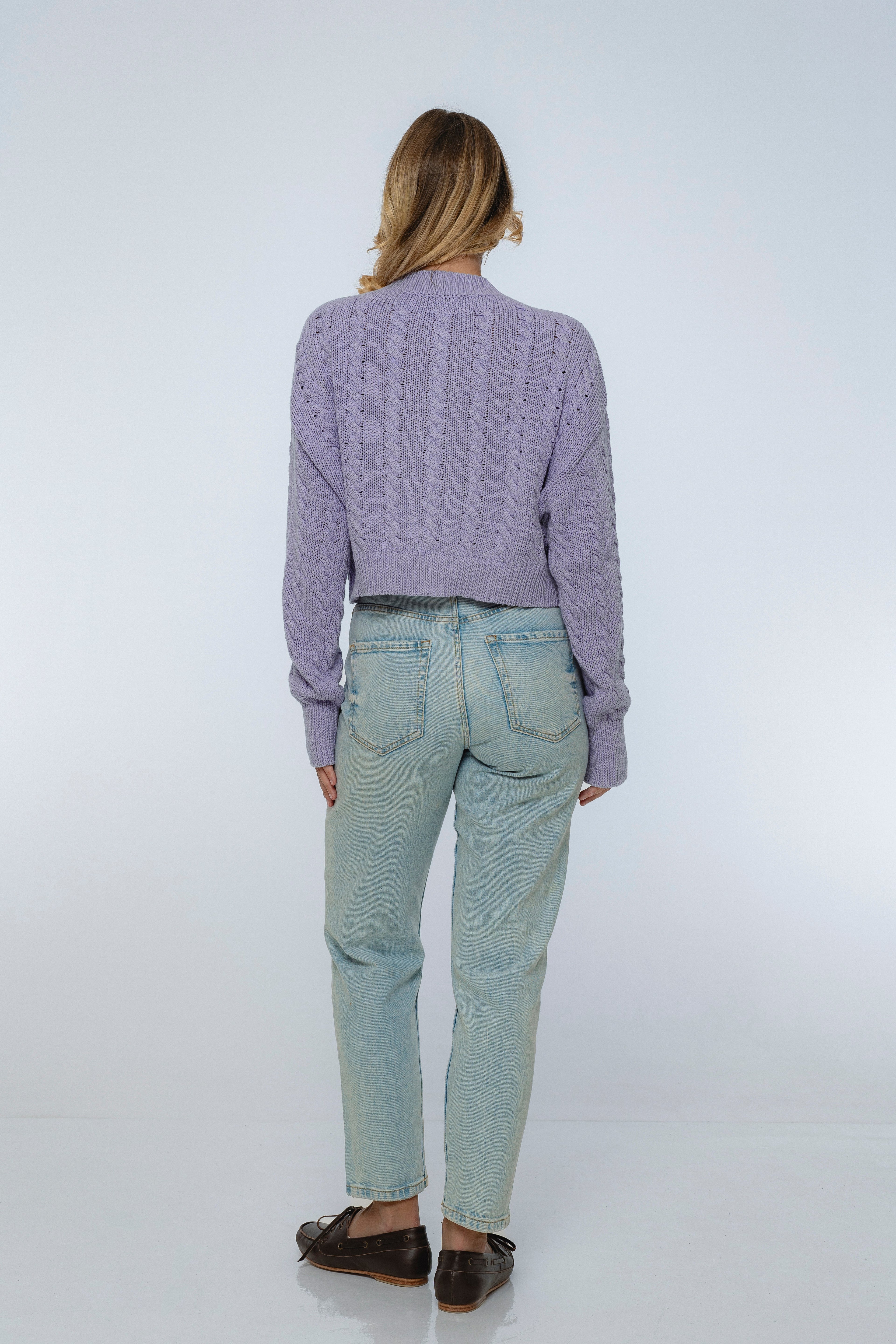 Parisse Cropped Knitted Cardigan