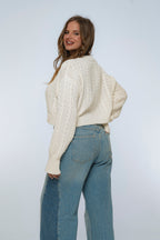 Parisse Cropped Knitted Cardigan