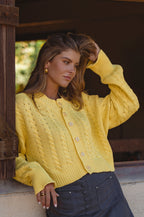 Parisse Cropped Knitted Cardigan