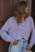 Parisse Cropped Knitted Cardigan