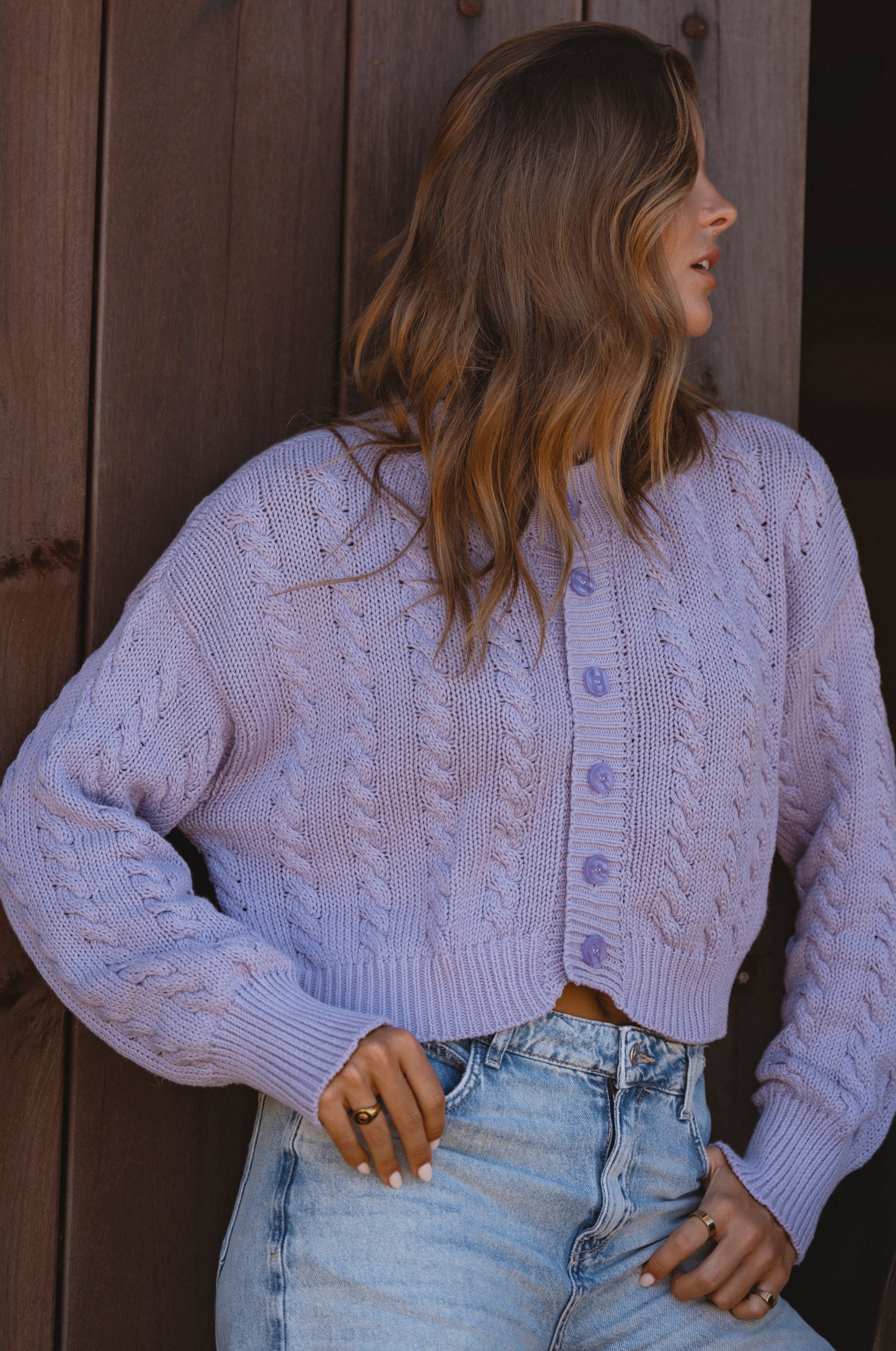 Parisse Cropped Knitted Cardigan