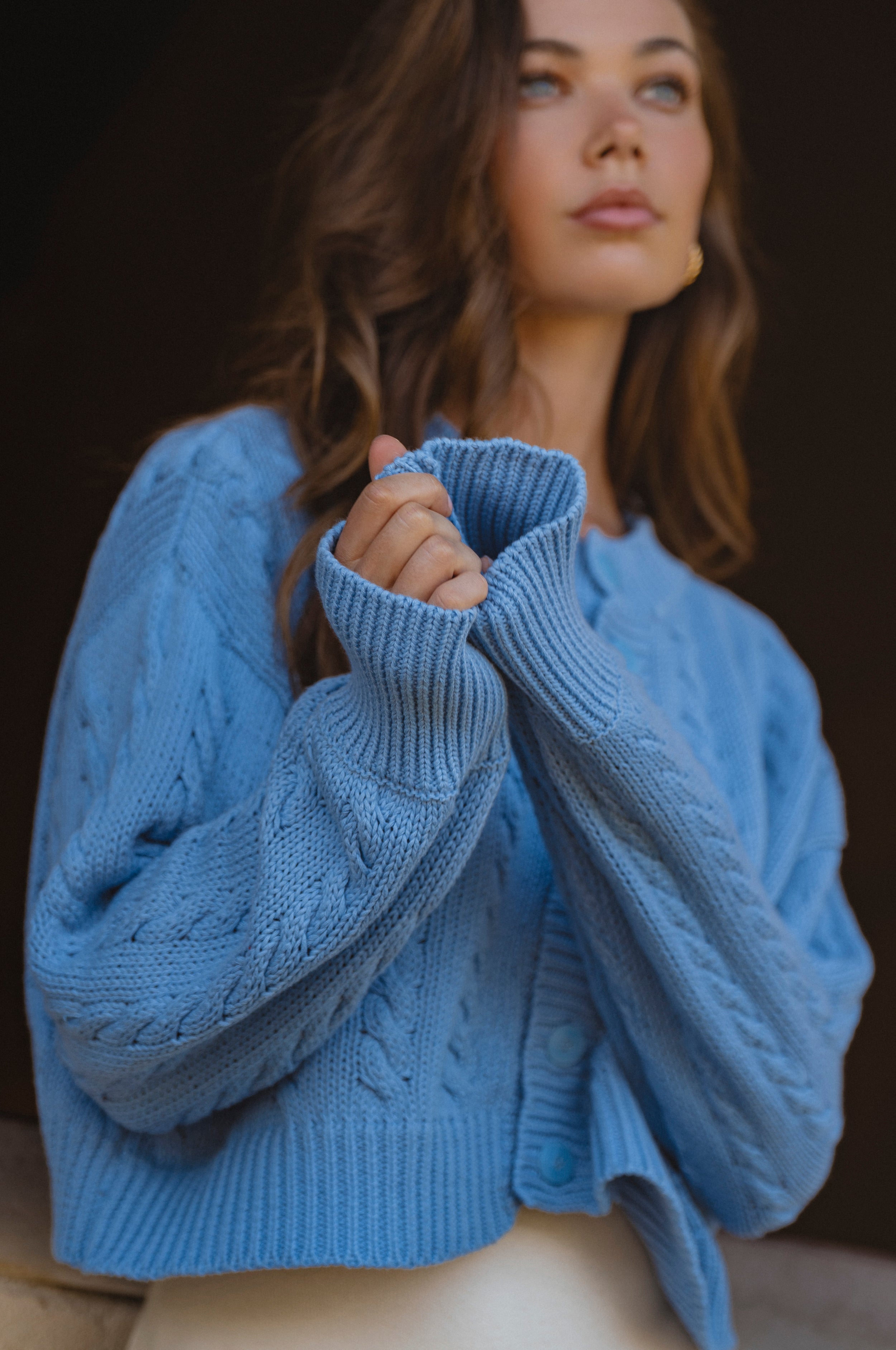 Parisse Cropped Knitted Cardigan