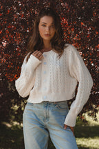 Parisse Cropped Knitted Cardigan